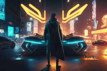 Wall Mural - Cyberguy from Future Generative AI