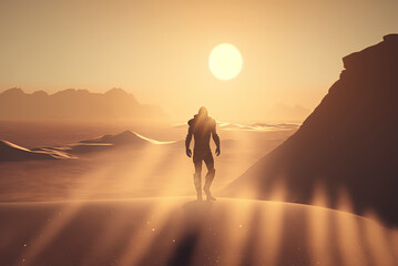 Wall Mural - Mysterious Man Generative AI