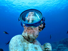 Ancient Scuba Diver In The Mediterranean Sea 
