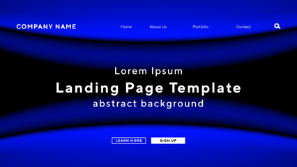landing page ocean sea terrain night theme background for website UI template business Annual reports, flyer, poster, magazine cover,brochure template vector EPS.