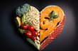 selection of heart healthy foods and a philosophy of life. Generative AI