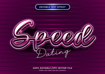 Poster - Speed dating text effect. lettering style font effect
