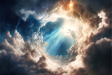 Sun Rays And Clouds, Heaven Like, AI Generated