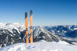 © Cavan Images - Skis in snow against sky
