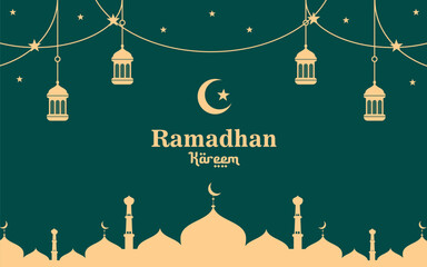 Wall Mural - Flat design ramadan kareem background