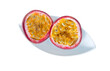 Two half of passion fruit