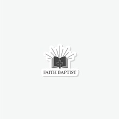 Wall Mural - Baptist church symbol sticker isolated on gray background