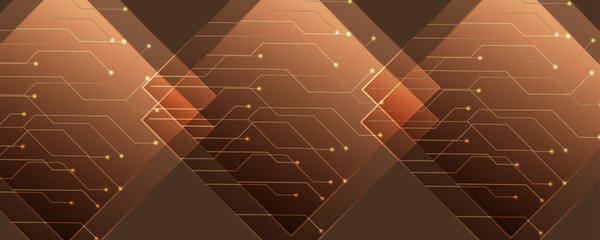 Square rectangle on bronze and brown background. Brown light moveing for overlay element. 3D illustration rendering.