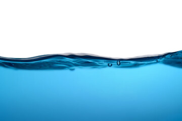  Water surface movement. white background. Close-up view.