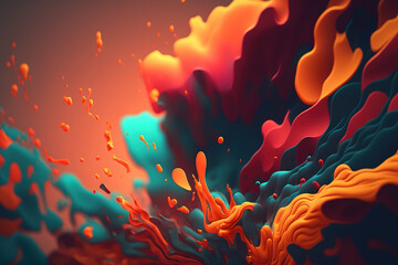 Wall Mural - Abstract colorful 3d background, Ai generated