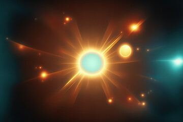 Wall Mural - opaque lens flare concept of a background involving space or time travel with dark hues and strong l