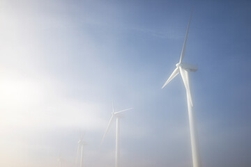 Wind turbines for sustainable electric energy production in Spain.