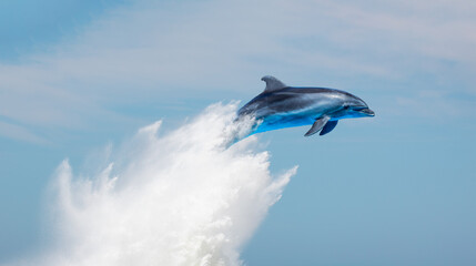 Wall Mural - Dolphin jumping on the water 