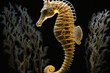 Longsnout seahorse (Hippocampus reidi), sometimes referred to as the slender seahorse, specimen. Generative AI