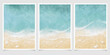 abstract loose blue and sand beach watercolor background for wedding invitation card template layout 5x7 vertical