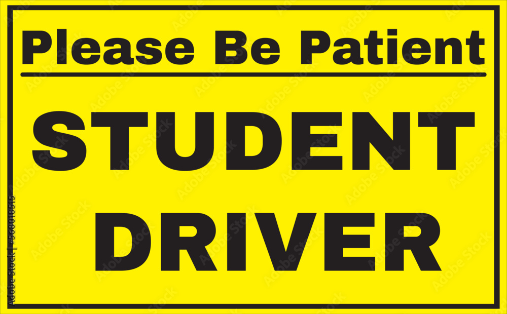Student Driver Back Off Student driver sign vector Stock Vector | Adobe Stock