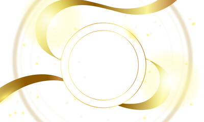 Poster - abstract golden luxury frame with neon