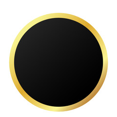 Poster - black round shape with golden outline