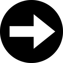 Poster - One Way Only or This Way Only Forward Black and White Sign Round Floor Marking Adhesive Sticker Icon with Direction Arrow. Vector Image.	