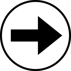 Poster - One Way Only or This Way Only Forward Black Sign Round Floor Marking Adhesive Sticker Icon with Direction Arrow. Vector Image.	