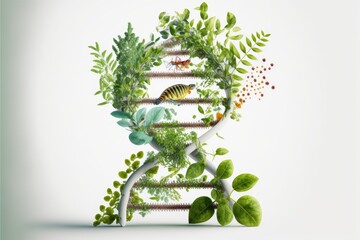 Wall Mural - green sustainability DNA abstract generative ai design