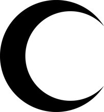 Isolated Simple Black Crescent or Half Moon First Aid Kit Sign Icon. Vector Image.