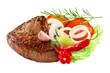 Beefsteak und Salat Hintergrund transparent PNG cut out