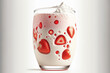strawberry milkshake. Vanilla milkshake. Cold drink concept. Generative AI