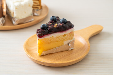 Canvas Print - blueberry cheese cake on plate