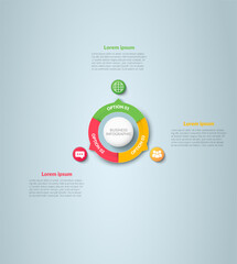 Canvas Print - Vector circle infographic, cycle diagram, graph, presentation chart. Business infographics concept with 3 options, parts, and steps. Business Infographic processes. Creative concept for infographic	