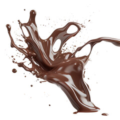chocolate splash isolated on white created with generative ai technology