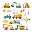 © chekiwart - Set of hand drawn construction vehicles