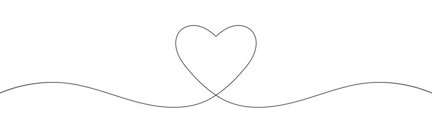 Wall Mural - heart. abstract love symbol. continuous line art drawing vector illustration.