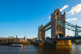 Fototapeta Londyn - Tower Bridge by river thames  in London, england, UK