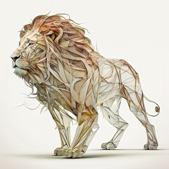 Wall Mural - Lion  for t-shirt printing design and various uses, on white background, generative ai 