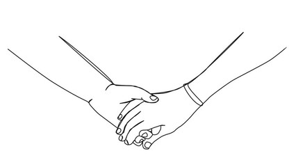 Wall Mural - animated continuous single line drawing of couple holding hands, line art animation