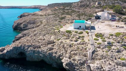 Sticker - Orthodox chapel of Ayioi Anargyroi in Cape Greco National Forest Park in Cyprus