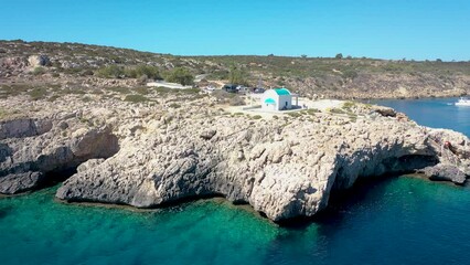 Sticker - Small orthodox chapel of Ayioi Anargyroi in Cape Greco National Park in Cyprus