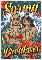 Wall Mural - Cool spring breakers poster colorful