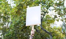 Blank Banner To Write The Message You Want. Poster Of A Demonstration. Space For Text. Copy Space.