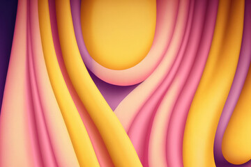 Poster - Backgrounds made of pink and yellow chiffon fabric with texture. Generative AI