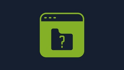 Poster - Yellow File missing icon isolated on blue background. 4K Video motion graphic animation