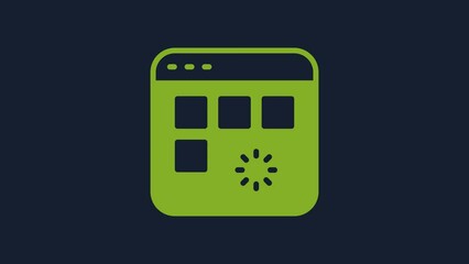 Poster - Yellow Loading a data window with a progress bar icon isolated on blue background. 4K Video motion graphic animation