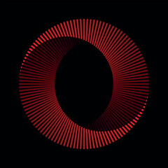 Leinwandbilder - Circle with lines. Lines in one color with different opacity. Dynamic design element with 2 parts.