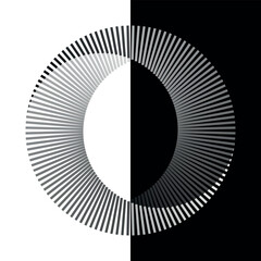 Poster - Black and white lines abstract background. Yin and yang symbol. Day and night concept.