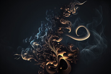 Poster - Smoke in the abstract against a dark background. Generative AI