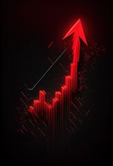 loss, red arrow, chart, investment, stock exchange, stocks, money, growth planning charts, opportunity, business challenge and strategy, profit target, generated by ai