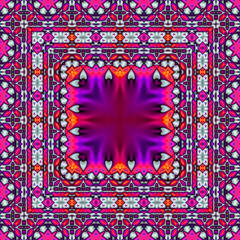 Canvas Print - 3d effect - abstract square kaleidoscopic geometric color gradient pattern 