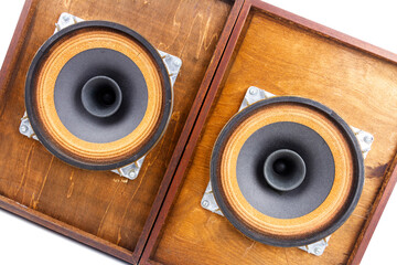 Two vintage speakers with full range drivers