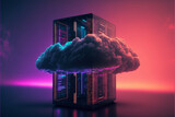 Fototapeta  - Nowoczesna chmura obliczeniowa - Modern cloud computing, AI Generated